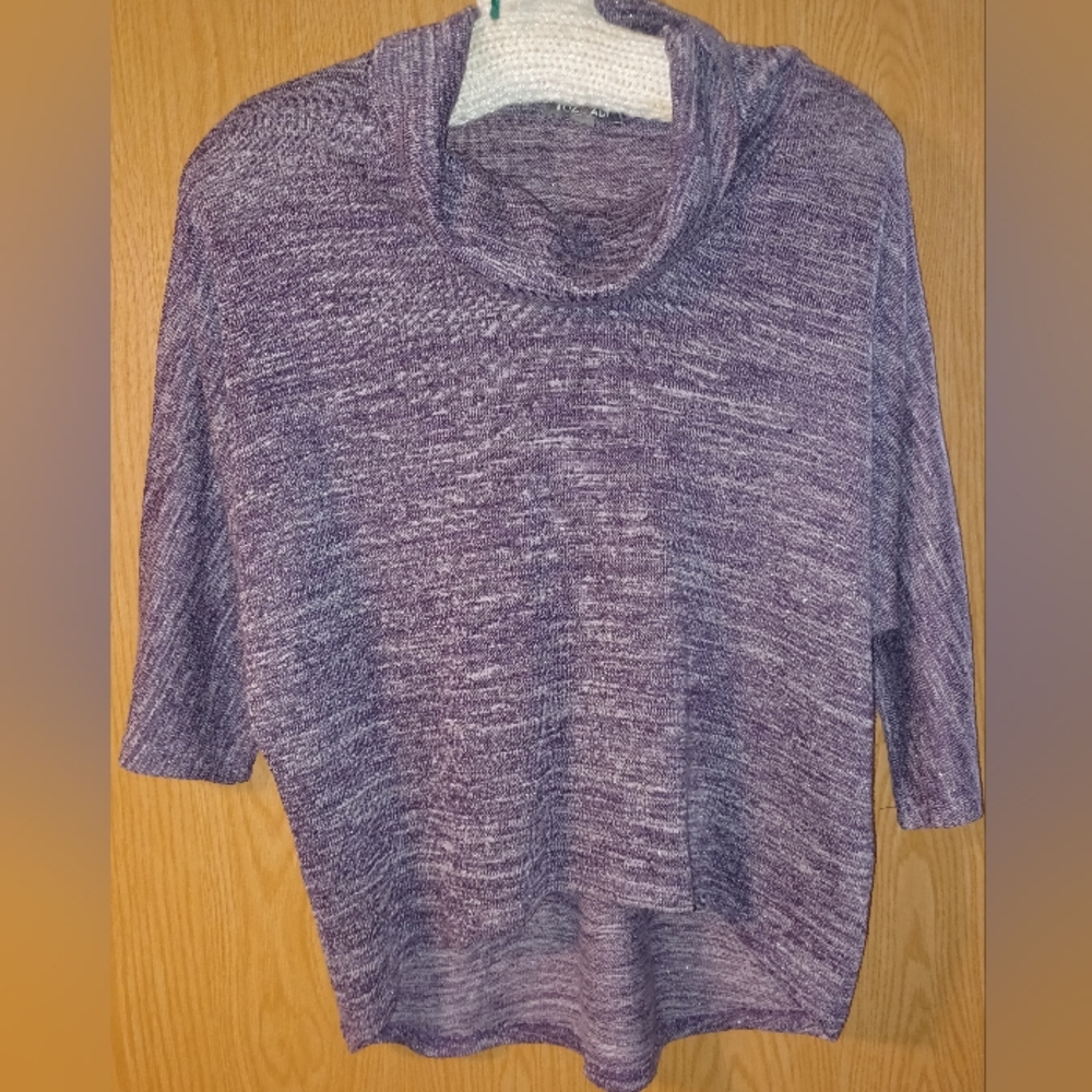 Woman's short sleeve cowl turtleneck shirt
